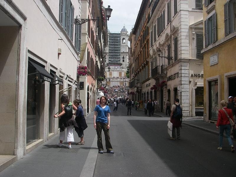 via-dei-condotti.JPG - The Spanish Steps are straight ahead.  The street has many upscale shops.